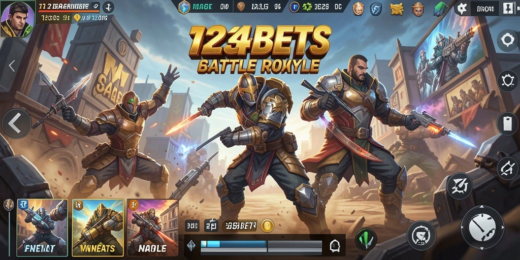 Gameplay mendebarkan dari 1234BETS di medan perang Battle Royale.