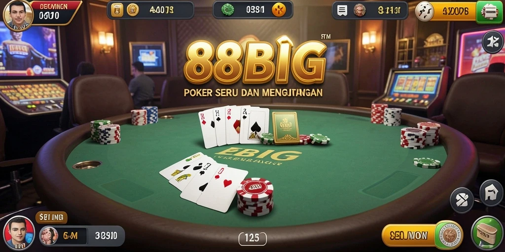 Tampilan menarik dari gameplay poker di 88BIG.