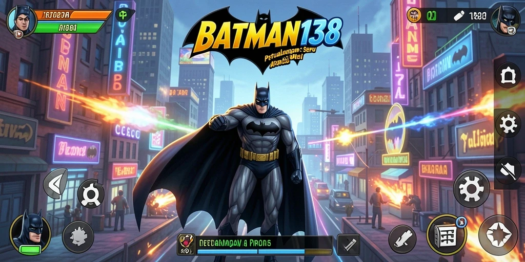 Screenshot gameplay BATMAN138 menunjukkan aksi mendebarkan dan grafis animasi yang menarik.