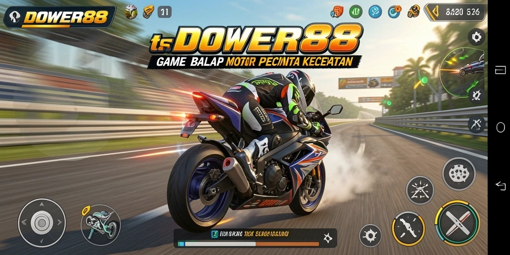 Tampilan utama DOWER88 menampilkan aksi balap motor yang mendebarkan.