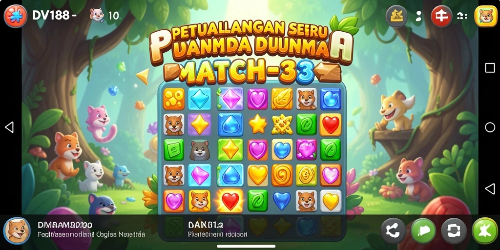 Tampilan gameplay DV188 dengan aksi mencocokkan yang seru.
