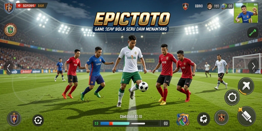 Tangkapan layar EPICTOTO menampilkan aksi mendebarkan di lapangan sepak bola.