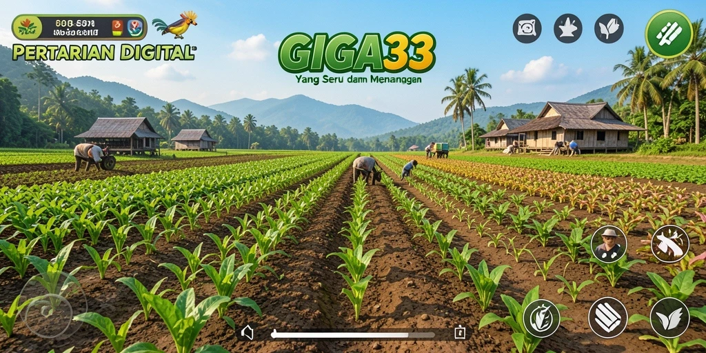 Tampilan menarik dari gameplay GIGA33 dengan aktivitas pertanian yang menyenangkan.