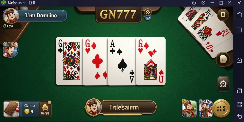 Tampilan gameplay seru dalam GN777, nikmati serunya bermain Domino.