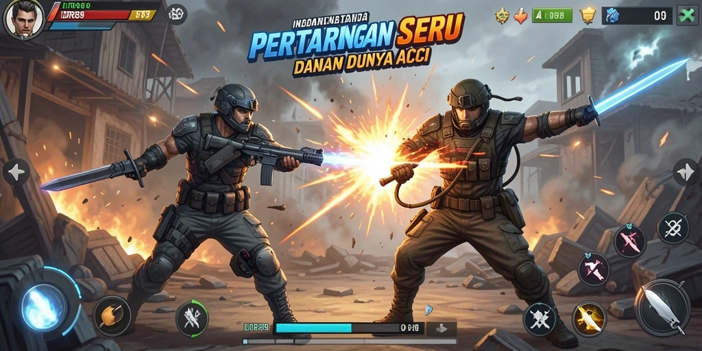 Tampilan gameplay IDR89 dengan aksi bertempur yang seru dan dinamis.