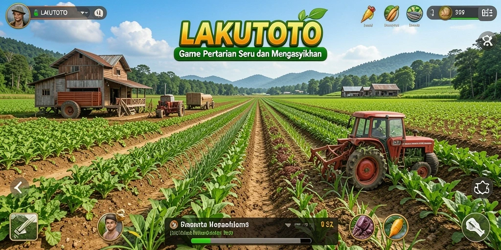 Tampilan gameplay seru dalam LAKUTOTO saat bertani.