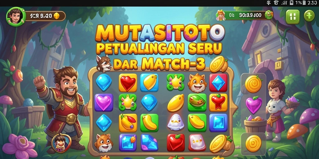 Tampilan gameplay <strong>MUTASITOTO</strong> yang penuh warna dan menantang.