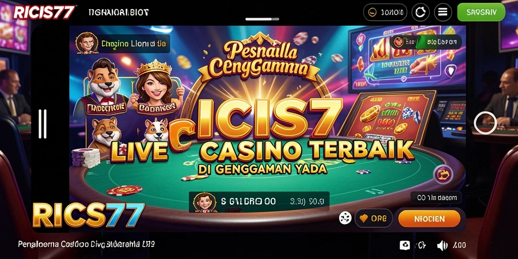 Screenshot gameplay Live Casino RICIS77 dengan dealer profesional.