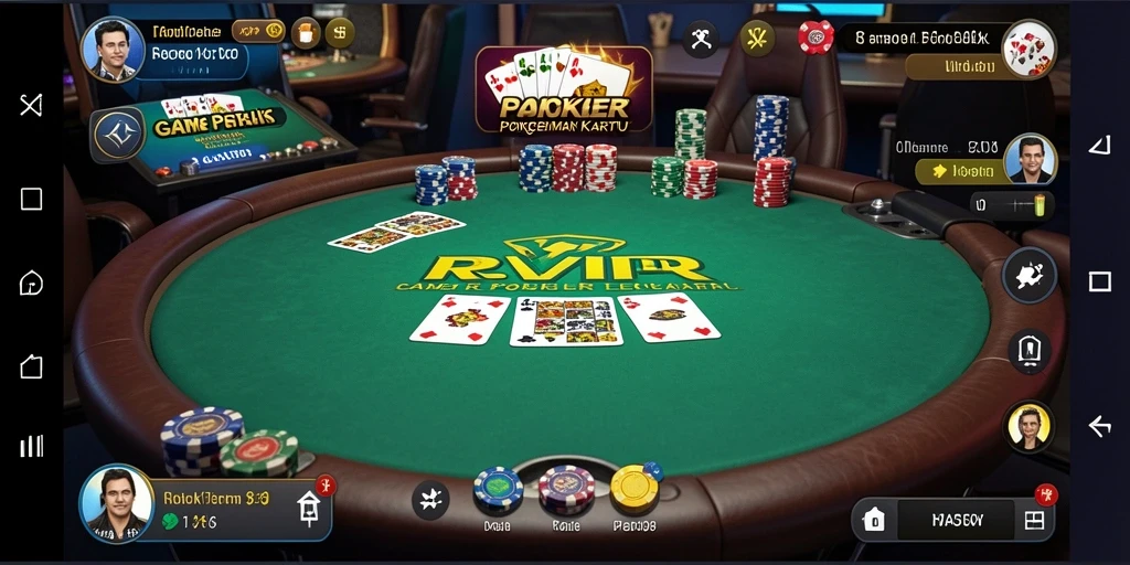 Tampilan gameplay seru dari RVIP yang menampilkan duel Poker.