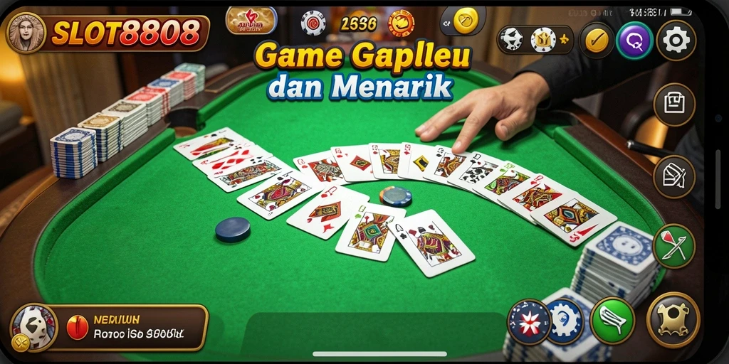 Screenshot game SLOT8808 menunjukkan suasana seru permainan Gaple.