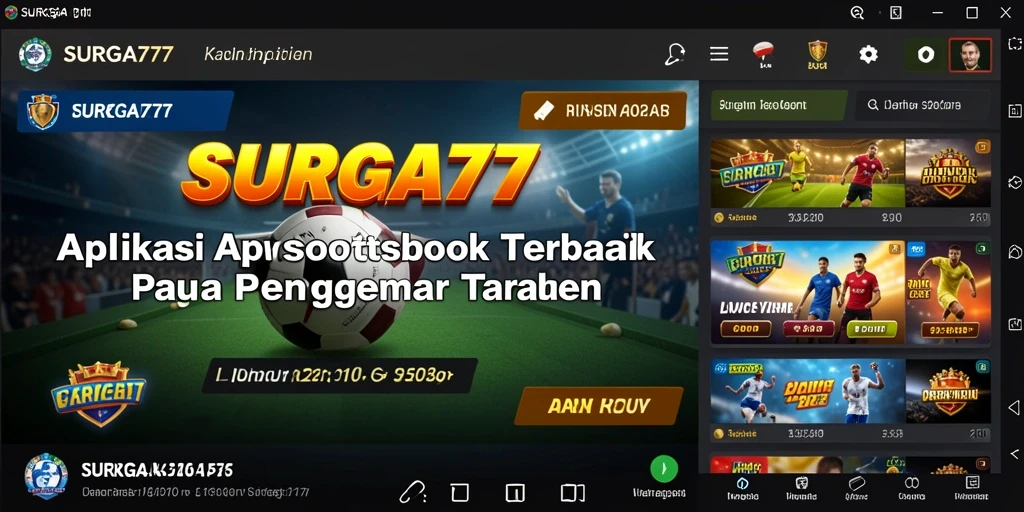 Screenshot SURGA77 menampilkan tampilan menarik dari permainan Sportsbook.